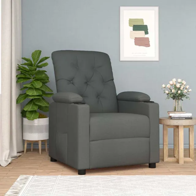 vidaXL Fauteuil verstelbaar stof donkergrijs