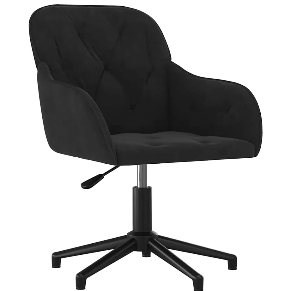 vidaXL Eetkamerstoelen draaibaar 2 st fluweel zwart, foto 3