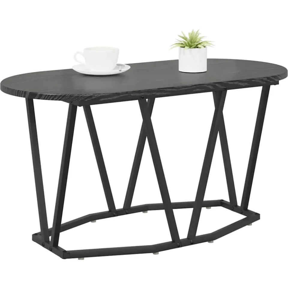 vidaXL Salontafel Zwart Eiken 80 x 40 x 40.5 cm Bewerkt hout en metaal