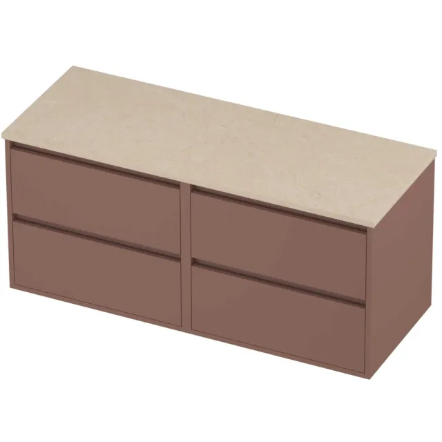 Proline Deck Badmeubelset Hardsteen Greeploos 120x46x54 cm Sand Stone Beauty Blush Rosé Goud