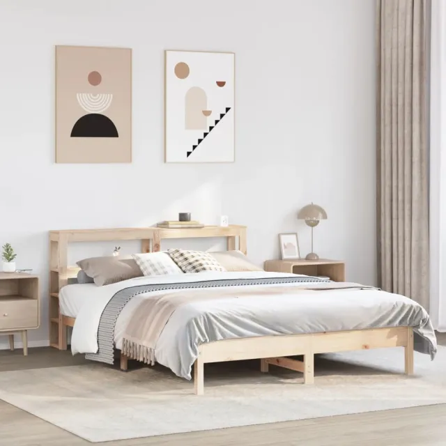 vidaXL Bedframe zonder matras massief grenenhout 140x200 cm Bruin