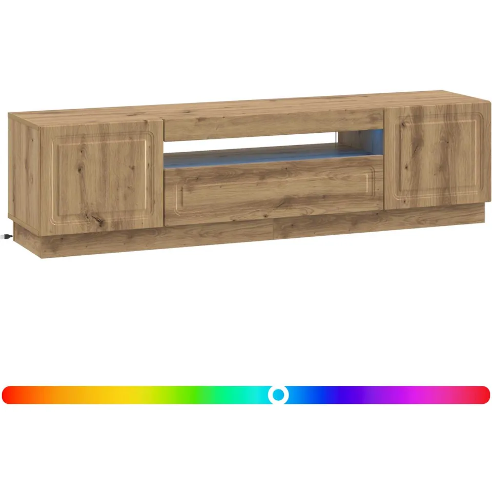 vidaXL LED tv-meubel Artisanaal eiken Bewerkt hout Bruin