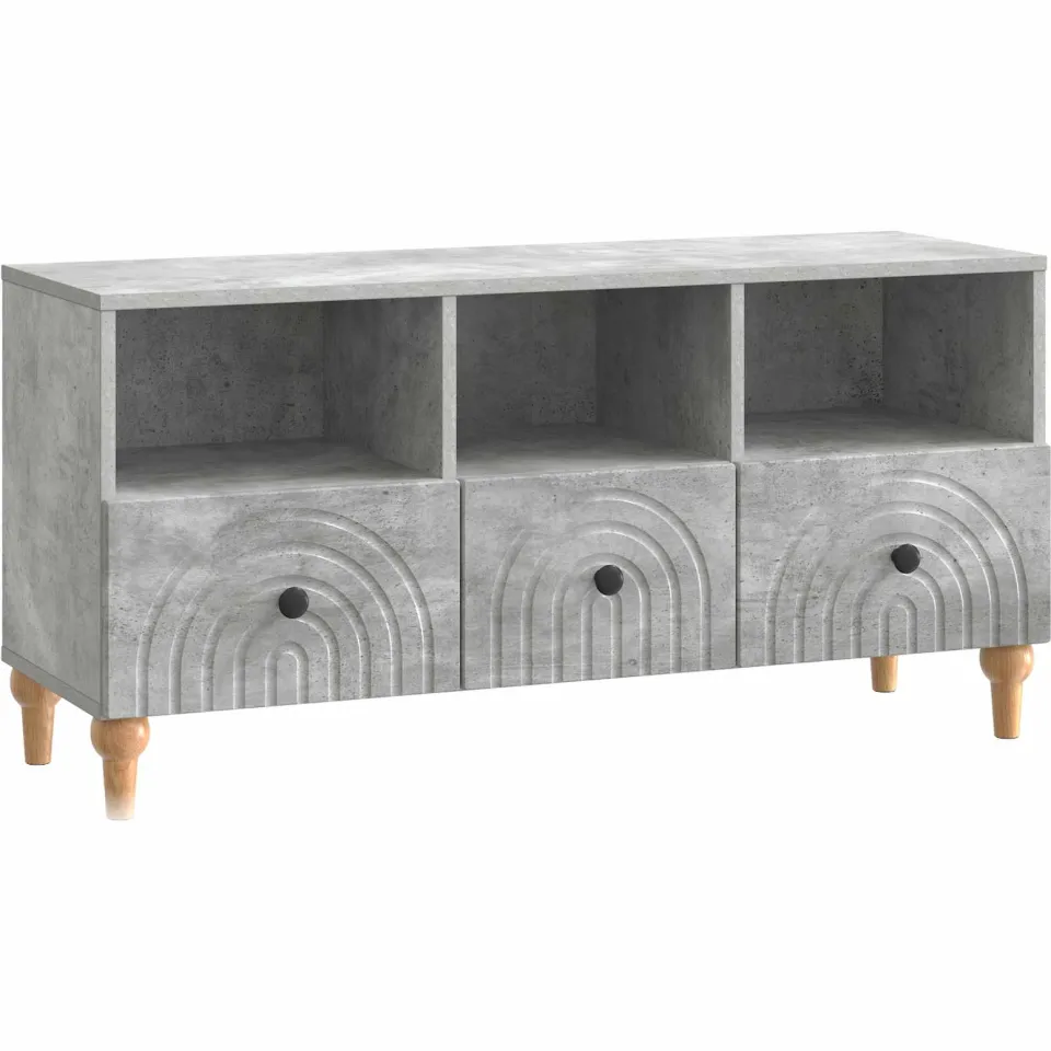 vidaXL TV-kast 102 x 34,5 x 50 cm Beton Grijs Geconstrueerd hout