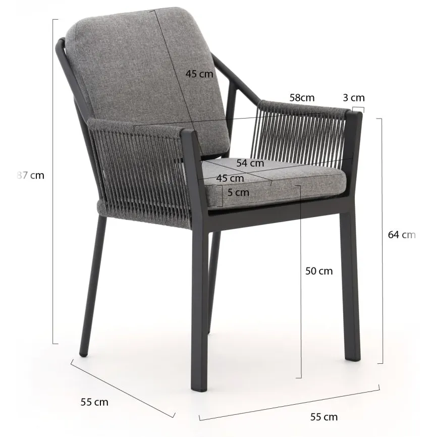 Tierra Outdoor Liv dining tuinstoel stapelbaar grijs, foto 3