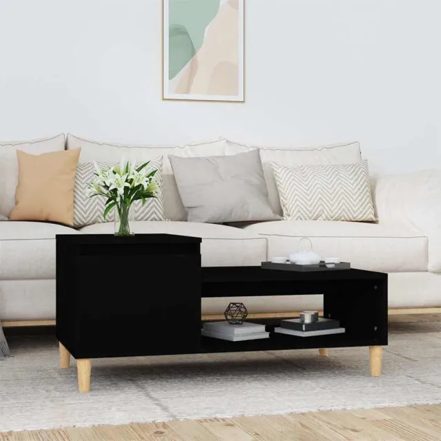 vidaXL Salontafel 100x50x45 cm bewerkt hout zwart