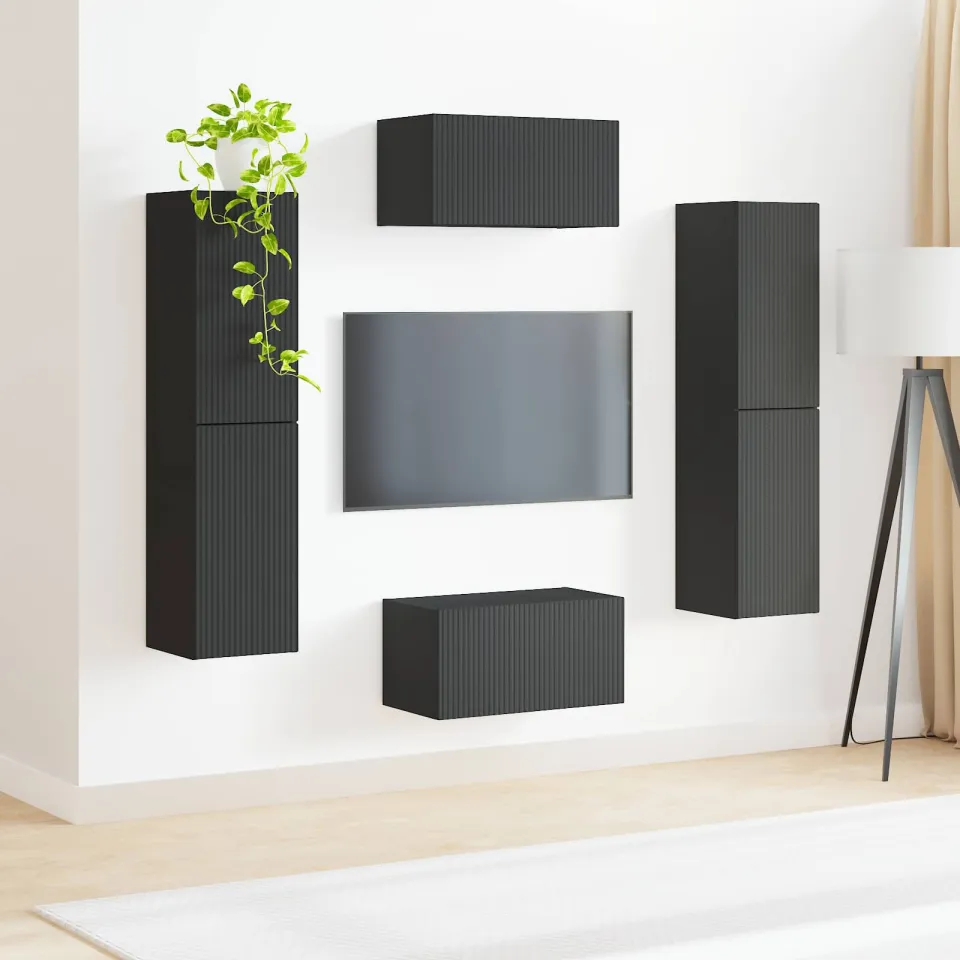 vidaXL Tv-meubelset 6 st 31 x 30 x 60 cm Zwart, foto 4