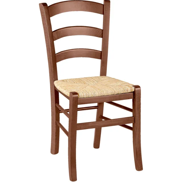 2x PULSIVA Houten stoel Herakles 2 Basic; 40x46x87 cm (BxDxH); zitting naturel, frame walnoot; 2 stuk / verpakking