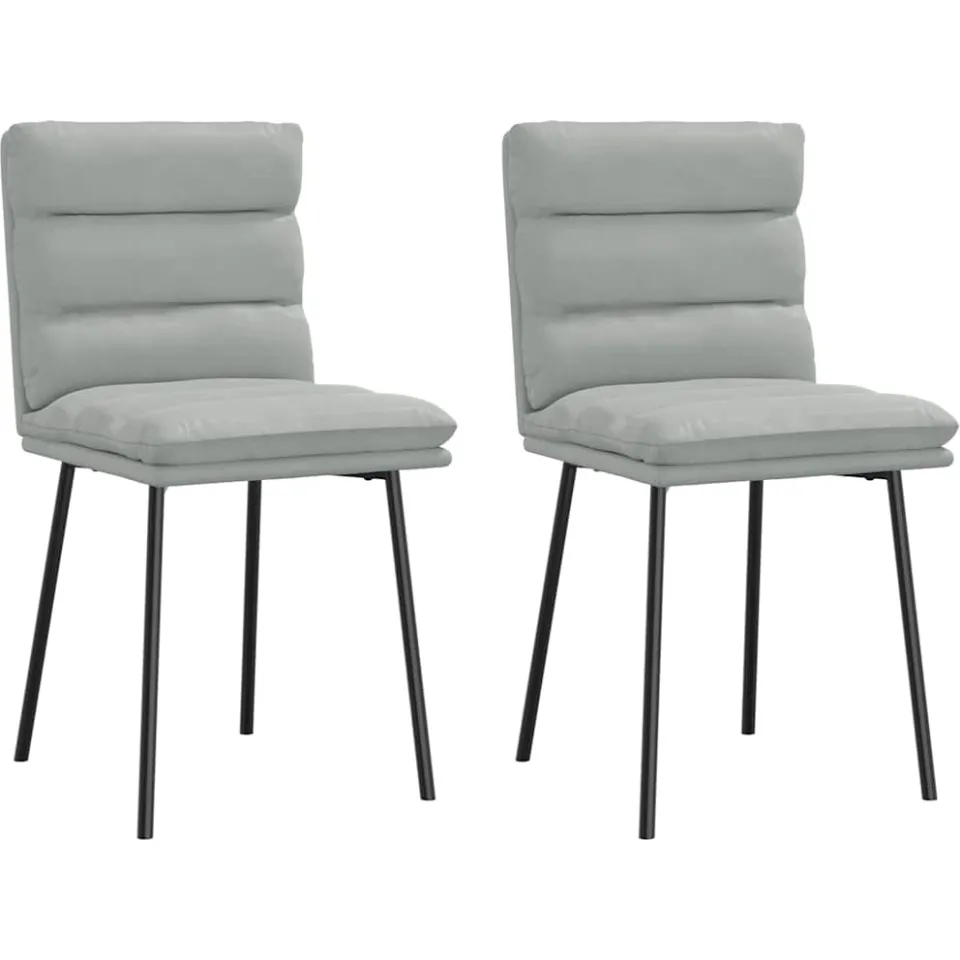 vidaXL Eetkamerstoelen 2 st fluweel lichtgrijs