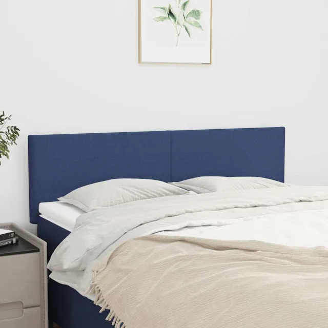 vidaXL Hoofdborden 144x5x78/88 cm stof blauw