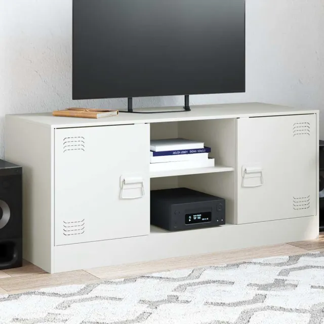 vidaXL Tv-meubel 99x39x44 cm staal wit, foto 2