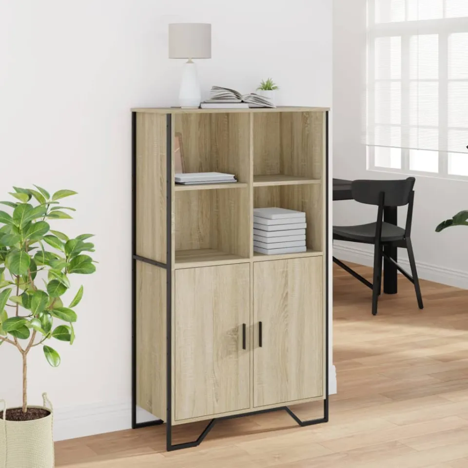 vidaXL Hoge kast 79,5x35,5x137,5 cm bewerkt hout sonoma eikenkleurig, foto 2