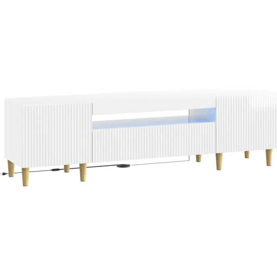 vidaXL LED tv-meubel ARNHEM 153 x 35 x 43 cm Hoogglans Wit, foto 3