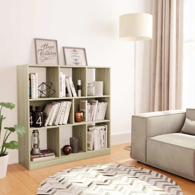 vidaXL Boekenkast 97,5x29,5x100 cm bewerkt hout sonoma eikenkleurig, foto 2