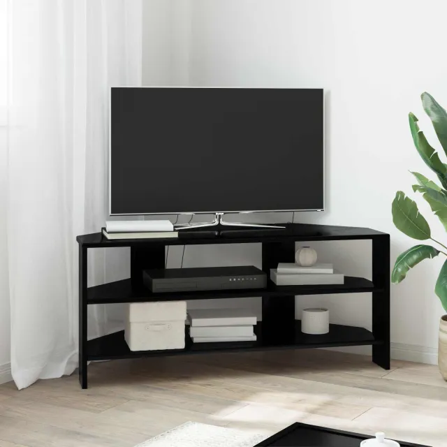 vidaXL HoekTVKast 100 x 40,5 x 45 cm Zwart Bewerkt hout, foto 2