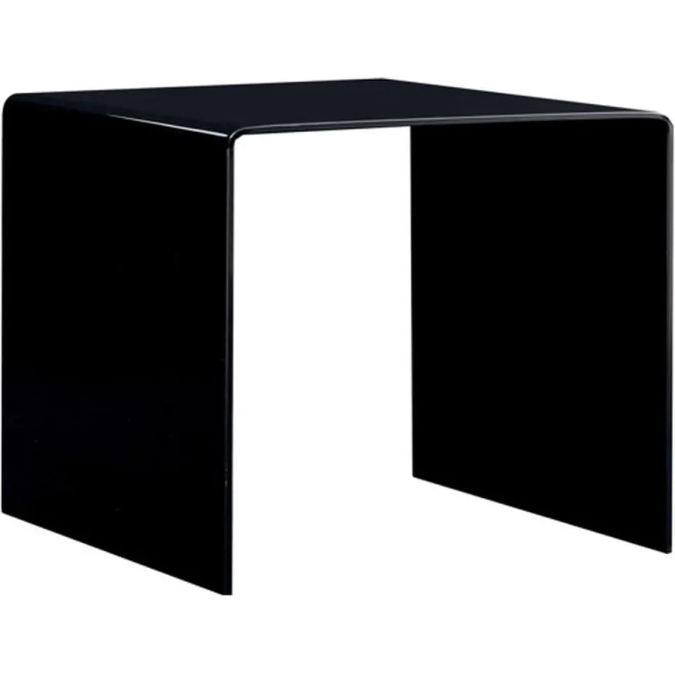vidaXL Salontafel 50x50x45 cm gehard glas zwart, foto 2