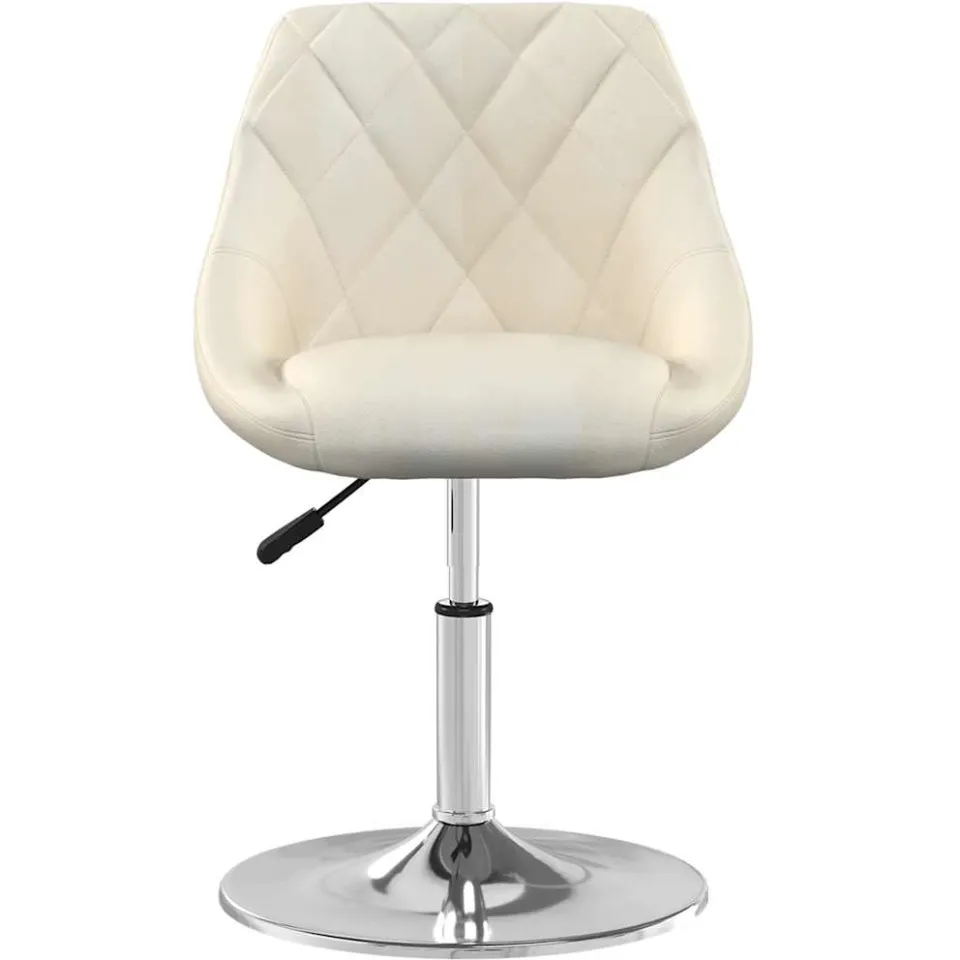 vidaXL Eetkamerstoelen draaibaar 2 st fluweel crèmekleurig, foto 4
