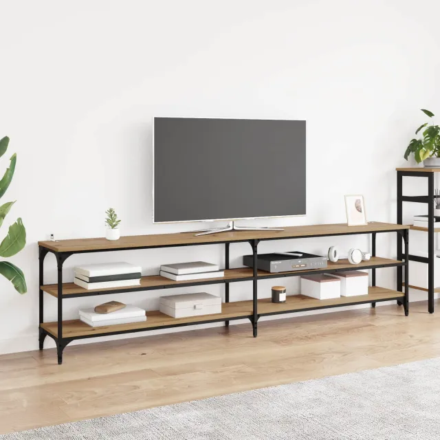 vidaXL TV-kast 200 x 30 x 50 cm Artisan Eiken Gemonteerd hout en ijzer Bruin
