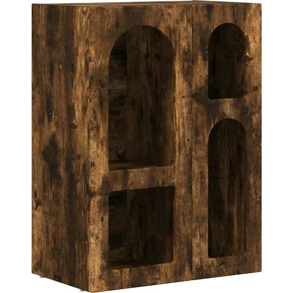 vidaXL Dressoir ELST Gerookt eiken 59 x 35 x 80.5 cm Bewerkt hout, foto 3
