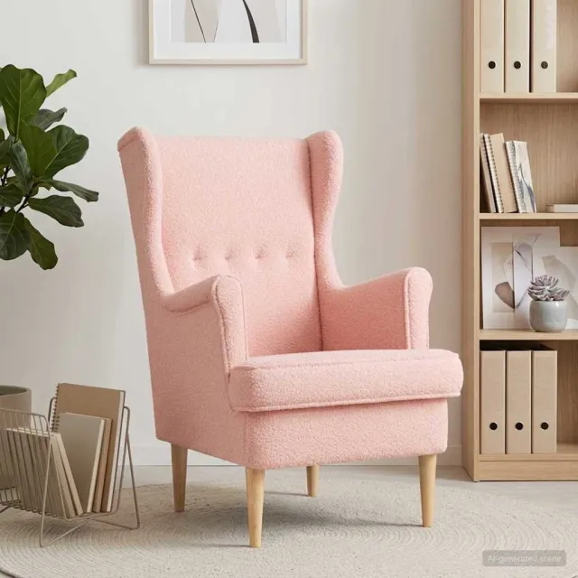 vidaXL Fauteuil Roze Bouclé