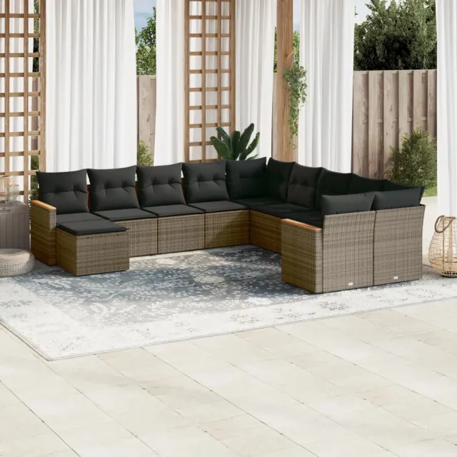 vidaXL Patio Sofa Set 11-zits Grey, foto 2