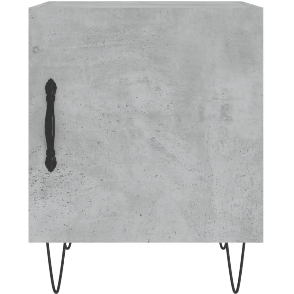 vidaXL Nachtkastjes 2 st 40x40x50 cm bewerkt hout betongrijs grijs, foto 4