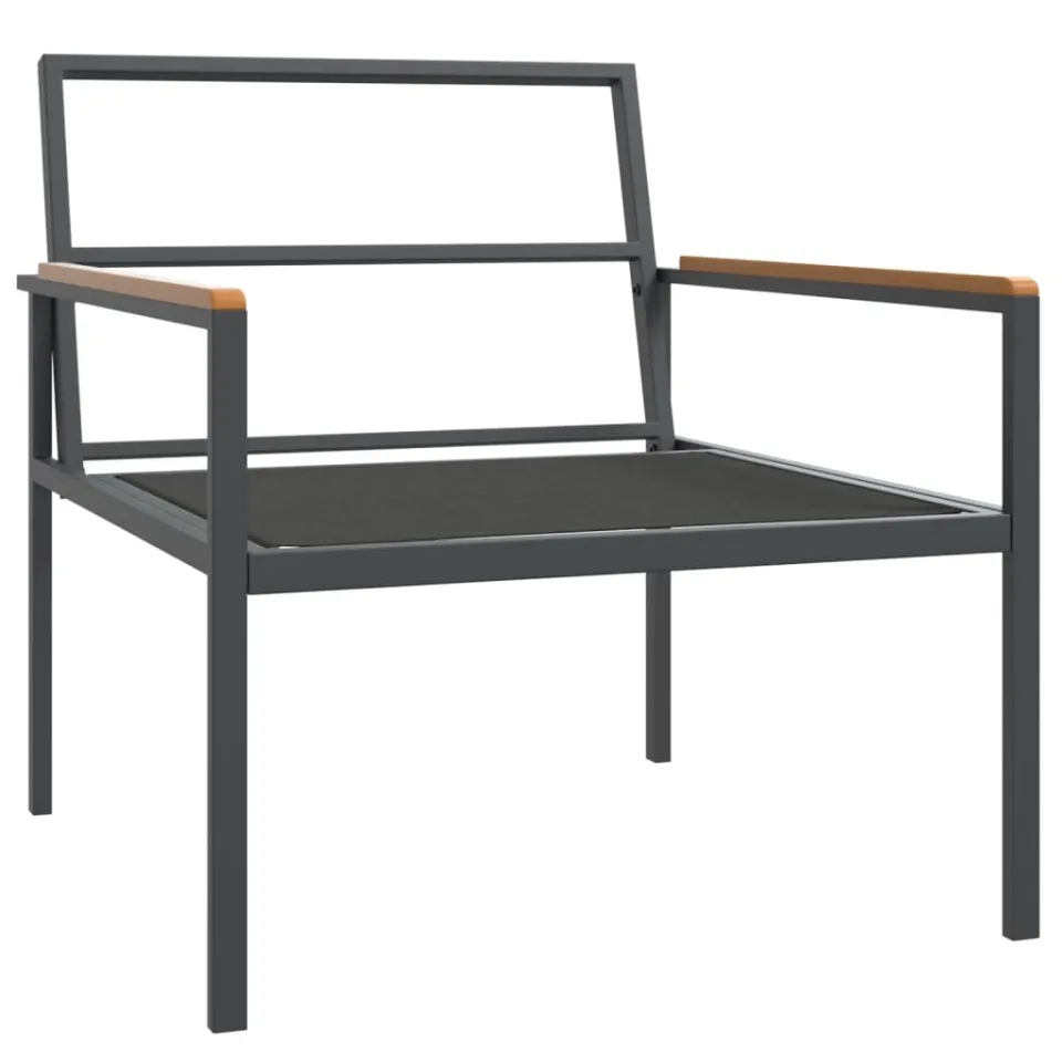 vidaXL 3-delige Loungeset met kussens staal antracietkleurig, foto 4