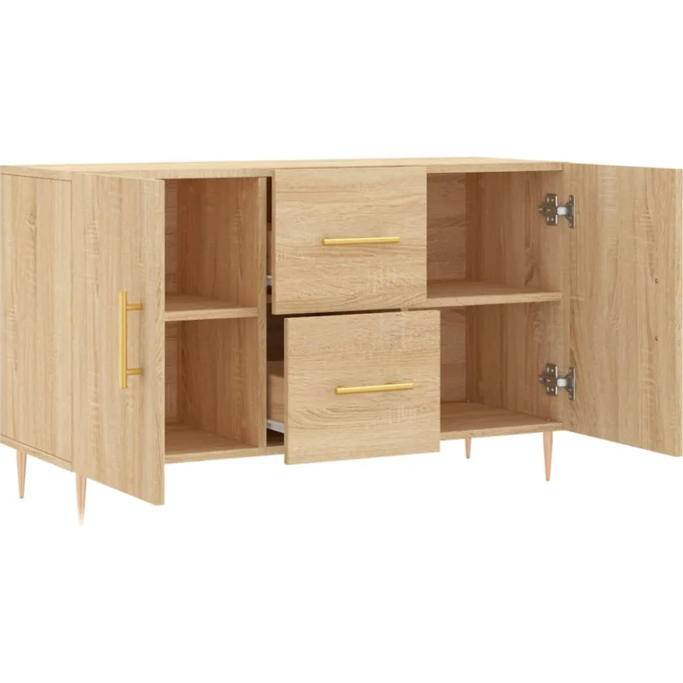 vidaXL Dressoir 100x36x60 cm bewerkt hout sonoma eikenkleurig