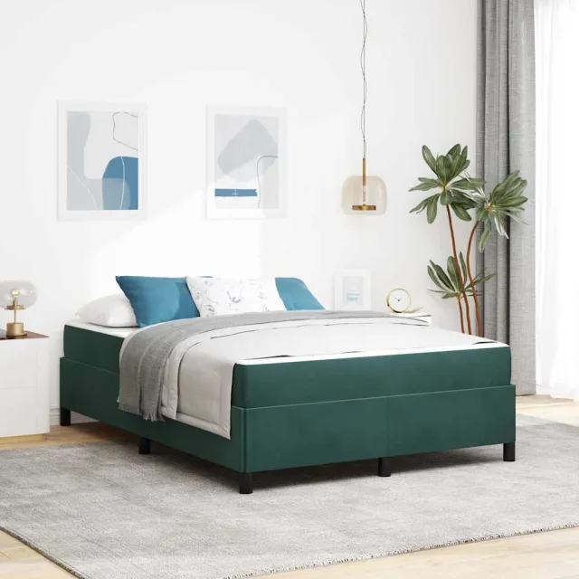 vidaXL Bedframe Donkergroen 140 x 200 cm Stof