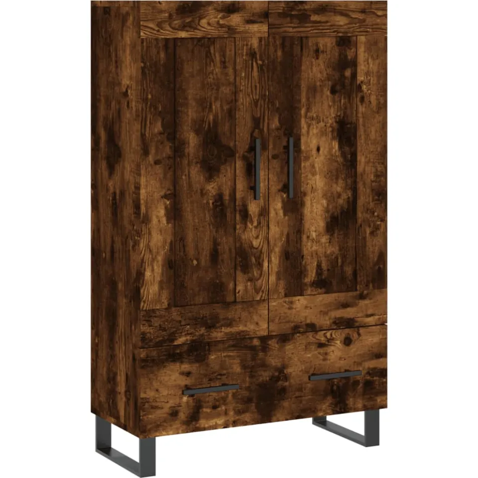 vidaXL Hoge kast 69,5x31x115 cm bewerkt hout gerookt eikenkleurig, foto 3