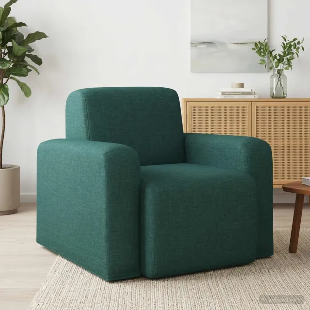 vidaXL Fauteuil Donkergroen Stof