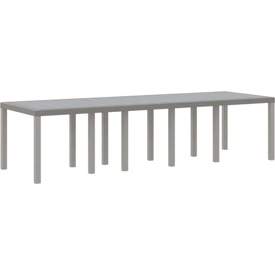 vidaXL Tuinstafel Lichtgrijs 300 x 100 x 73 cm poly rattan, foto 4