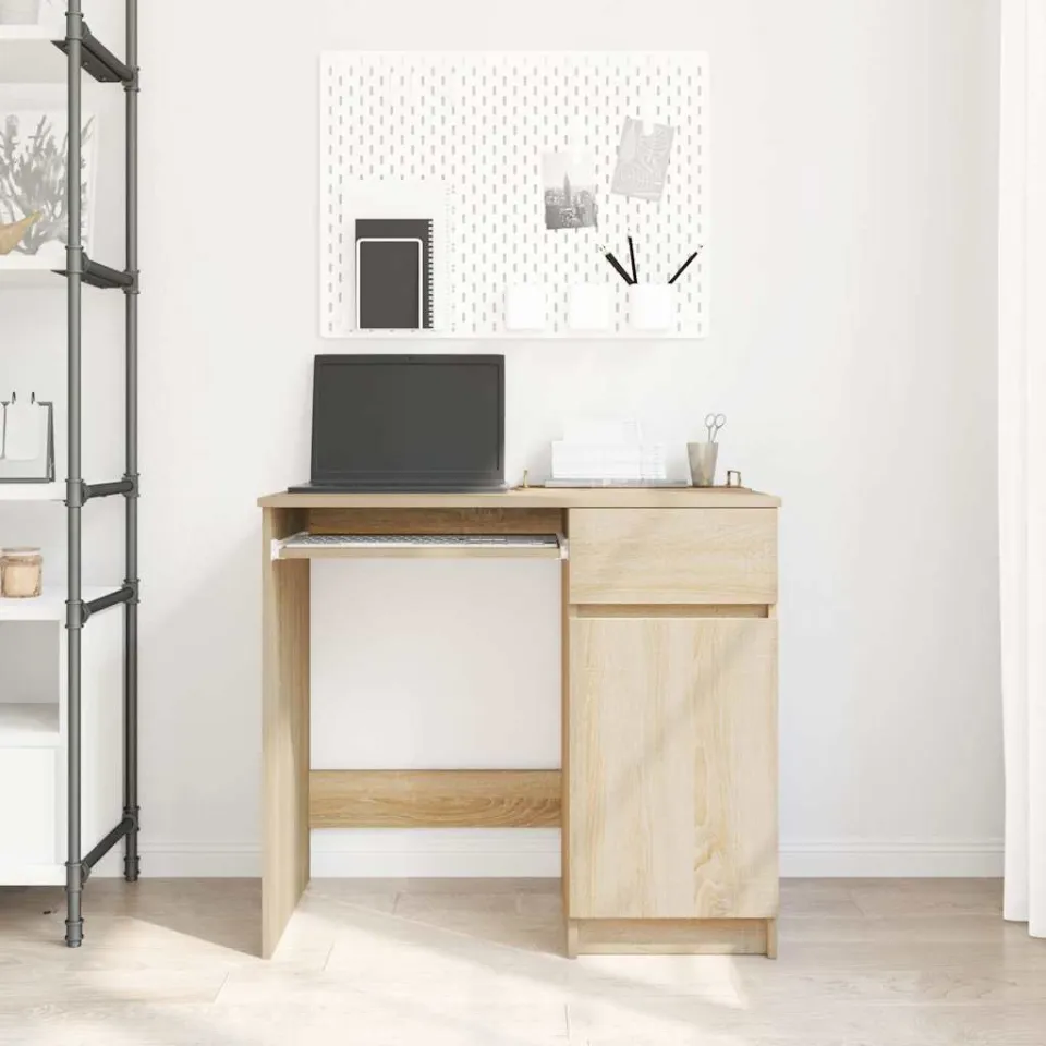 vidaXL Bureau 86x49x76 cm spaanplaat sonoma eikenkleurig, foto 3