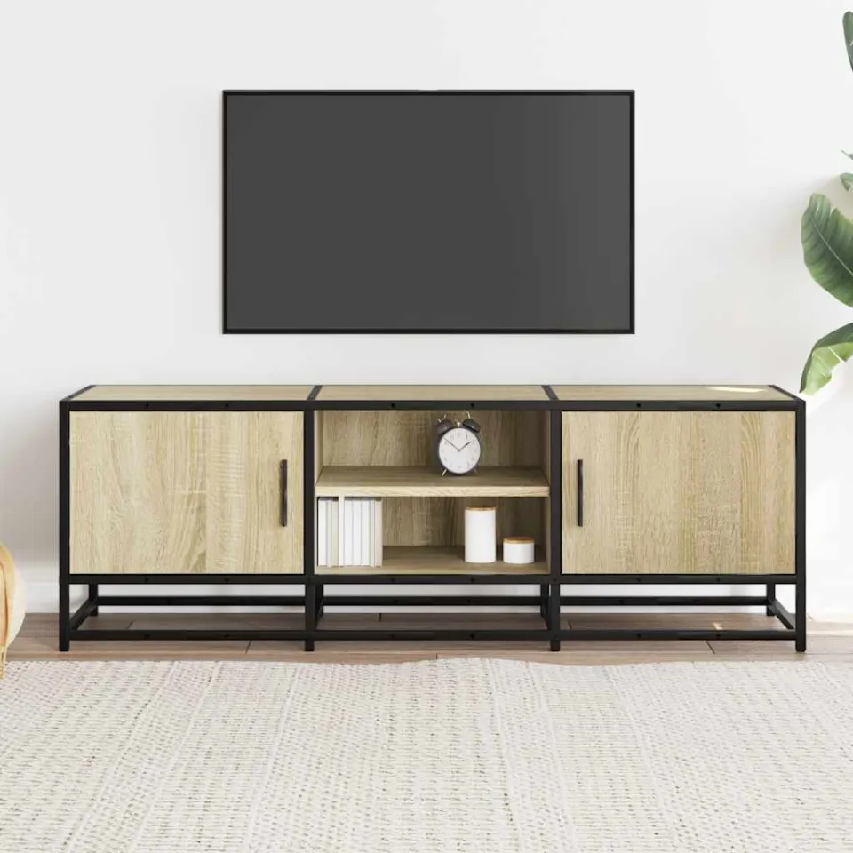 vidaXL Tv-meubel 120x35x41 cm bewerkt hout metaal sonoma eikenkleurig, foto 2
