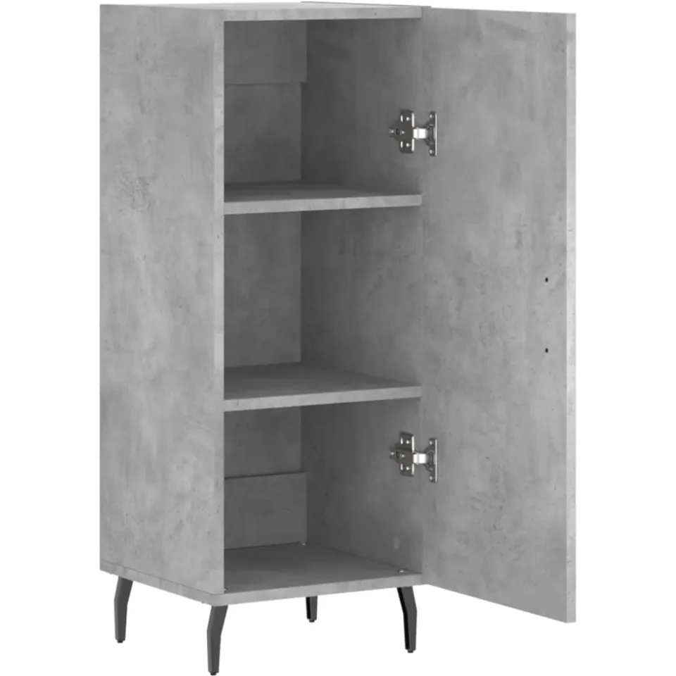 vidaXL Dressoir 34,5x34x90 cm bewerkt hout betongrijs grijs