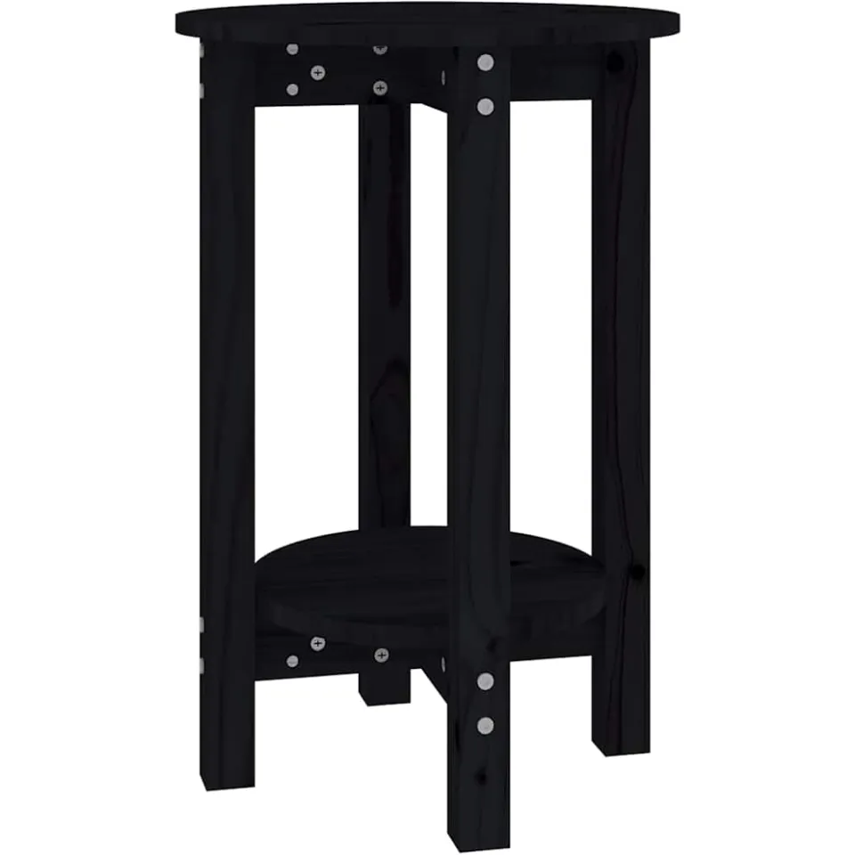 vidaXL Salontafel Ø 40x60 cm massief grenenhout zwart
