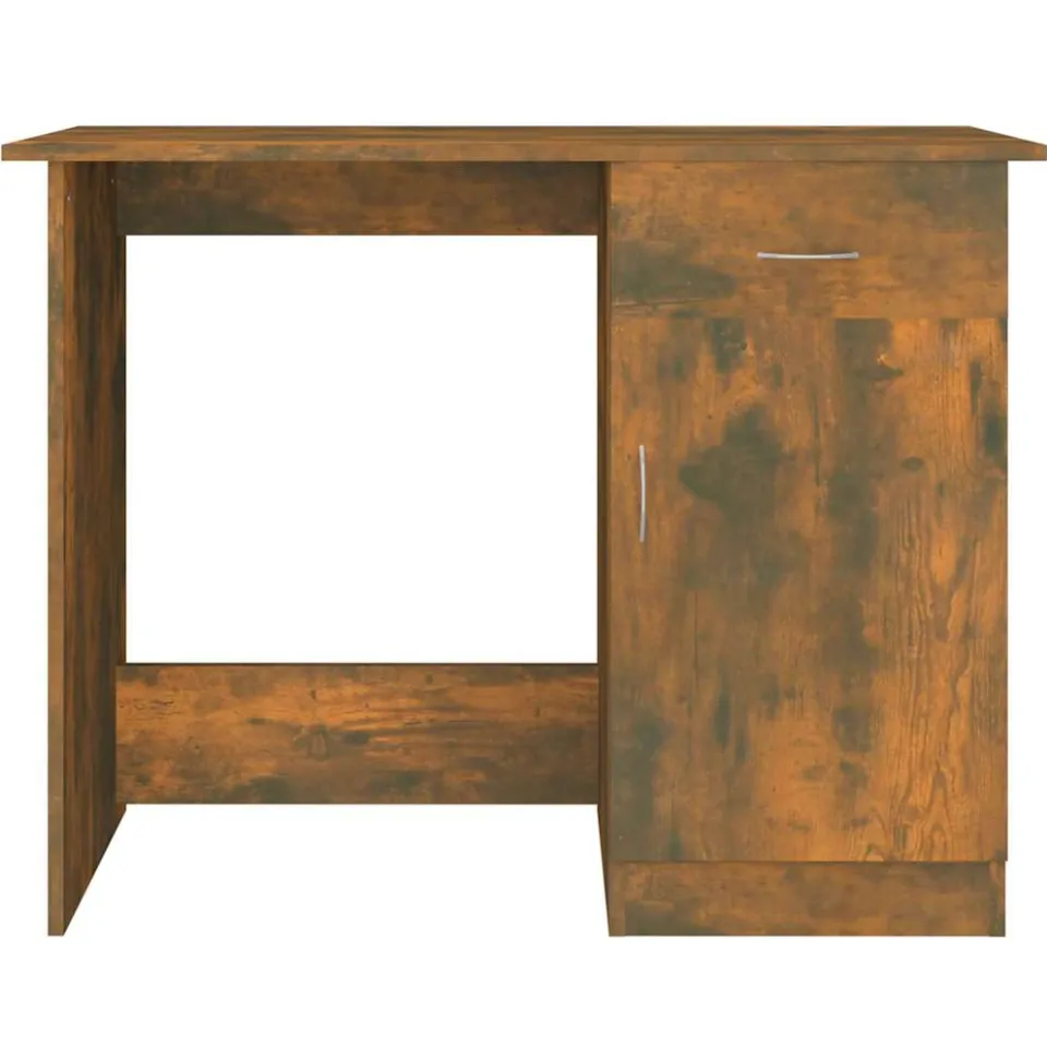 vidaXL Bureau 100x50x76 cm bewerkt hout gerookt eikenkleurig, foto 3