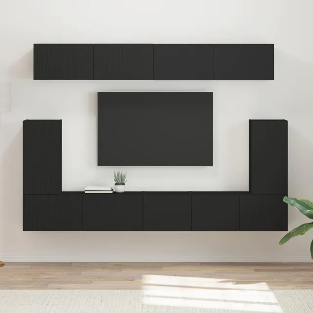 vidaXL Tv-meubelset 5 st Zwart Bewerkt hout, foto 2