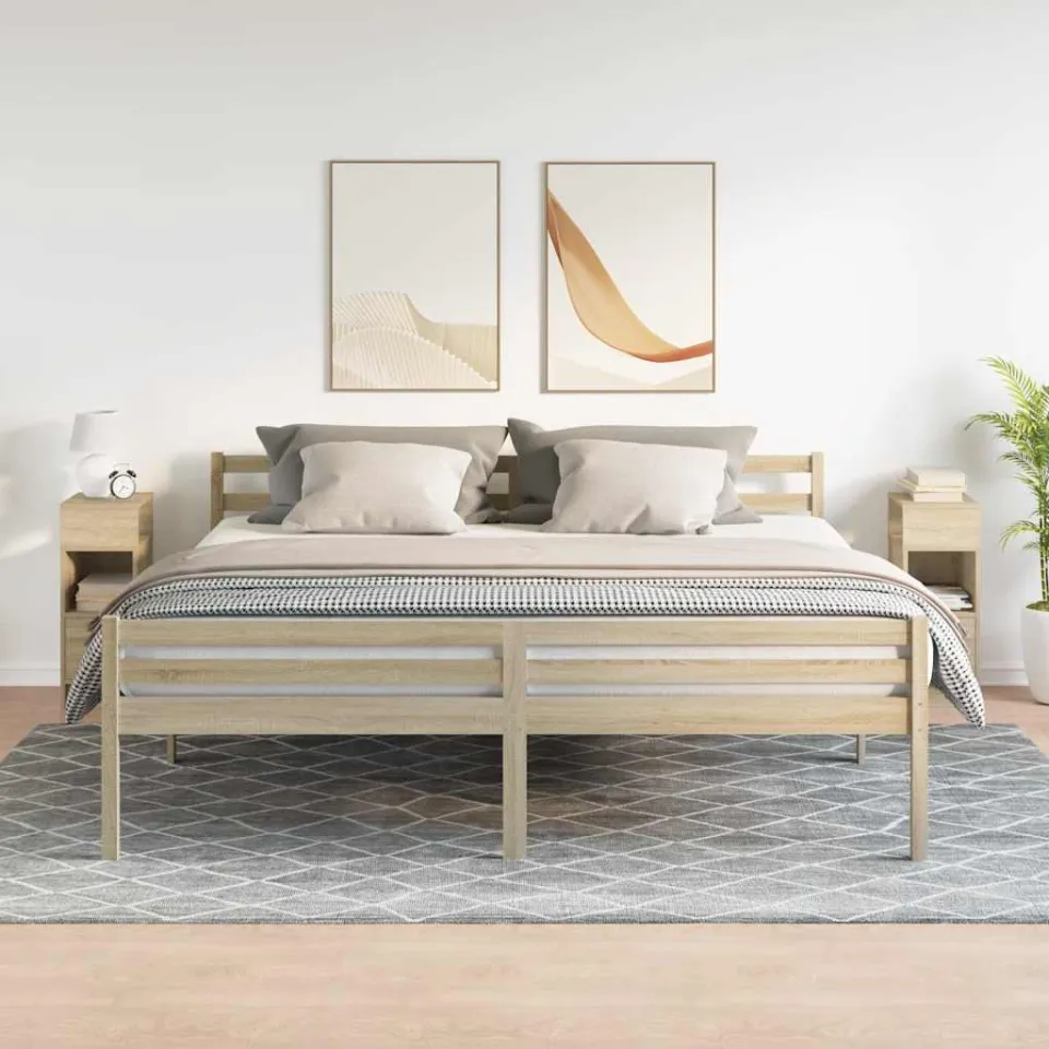 vidaXL Nachtkastjes 2 st met lade 25x31x66 cm sonoma eikenkleurig, foto 2