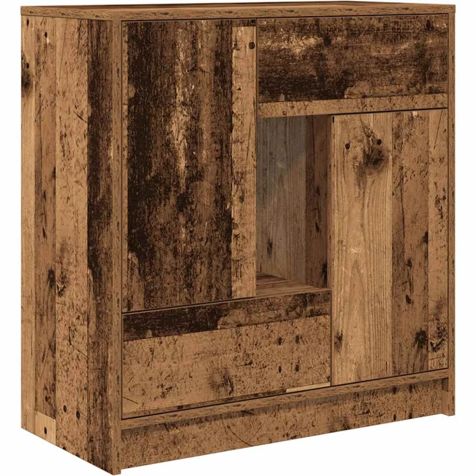 vidaXL Dressoir met lades en deuren 70,5x34x74,5 cm oud hout Bruin