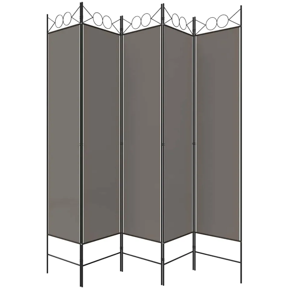 vidaXL Kamerscherm met 5 panelen 300x200 cm stof antracietkleurig, foto 5