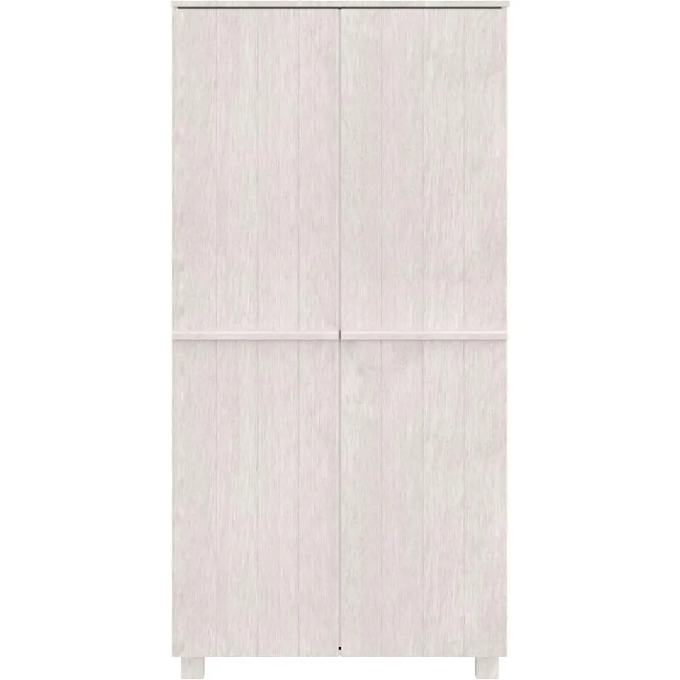 vidaXL Kledingkast HAMAR 89x50x180 cm massief grenenhout wit, foto 4