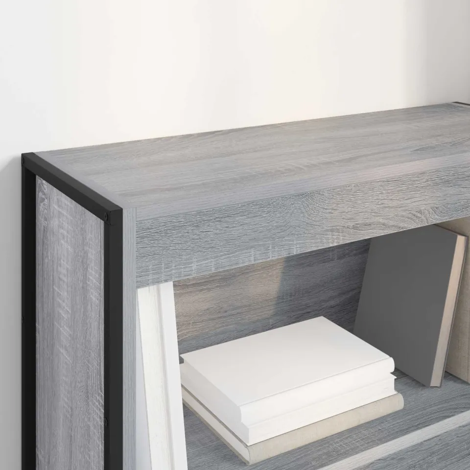 vidaXL Boekenkast 80 x 30 x 86,5 cm Bewerkt hout Grijs Sonoma, foto 4