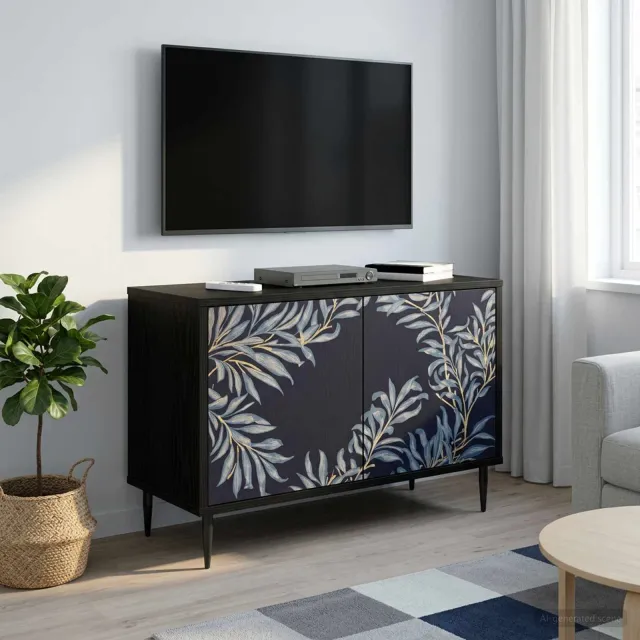vidaXL Tv-meubel DOKKUM 69 x 33 x 50,5 cm Zwart eiken Bewerkt hout, foto 2