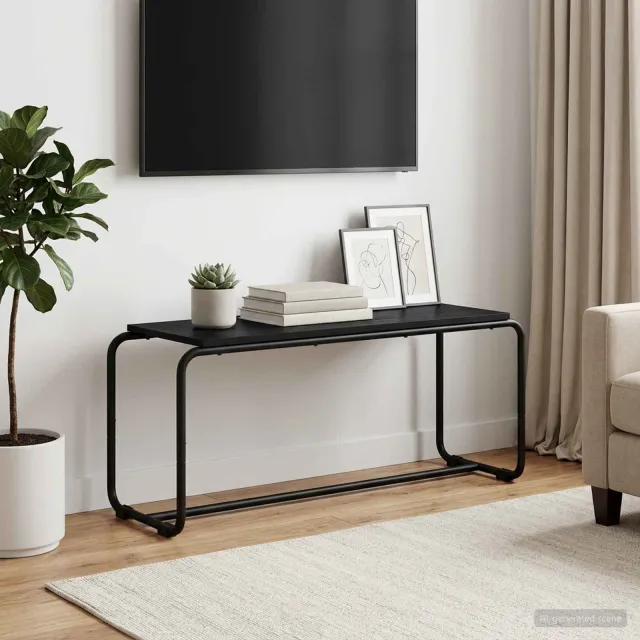 vidaXL TV-standaard 98 x 35.5 x 42 cm Zwart eiken Bewerkt hout, foto 2