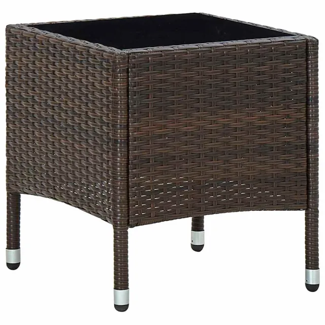 vidaXL Tuintafel 40x40x45 cm poly rattan bruin