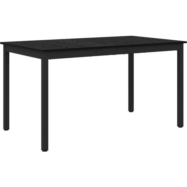 vidaXL Eettafels - 140 - x - 80 - x - 75 - cm - Bewerkt - hout - Zwart - eiken - Rechthoekig Zwart eiken