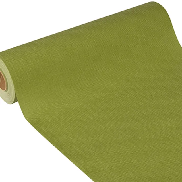 Starpak Tafellopers, stofkarakter, nonwoven "soft selection plus" 24 m x 40 cm olijfgroen