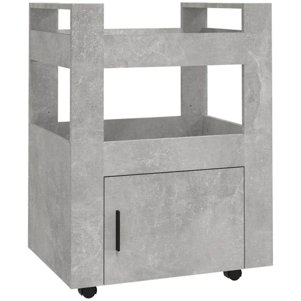 vidaXL Keukentrolley 60x45x80 cm bewerkt hout betongrijs