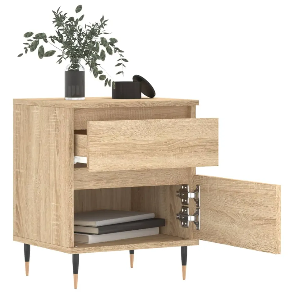 vidaXL Nachtkastjes 2 st 40x35x50 cm sonoma eikenkleurig, foto 4