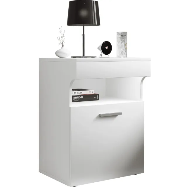 Vcm Nachtkastje Bijzettafel Draaideur Console Boxspring nachtkastje Slaappal Wit